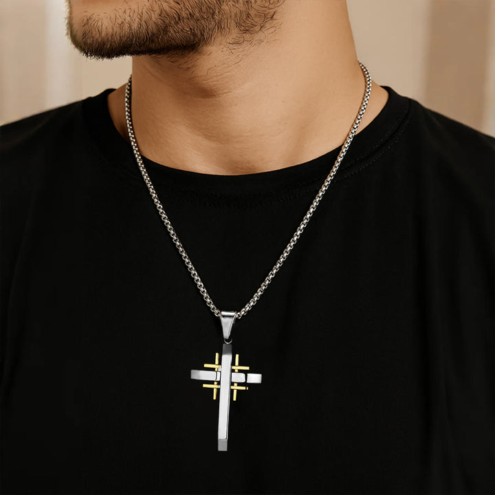 Christianartworkshop Geometric Cross Pendant Necklace: Modern Faith & Stylish Devotion - image 2