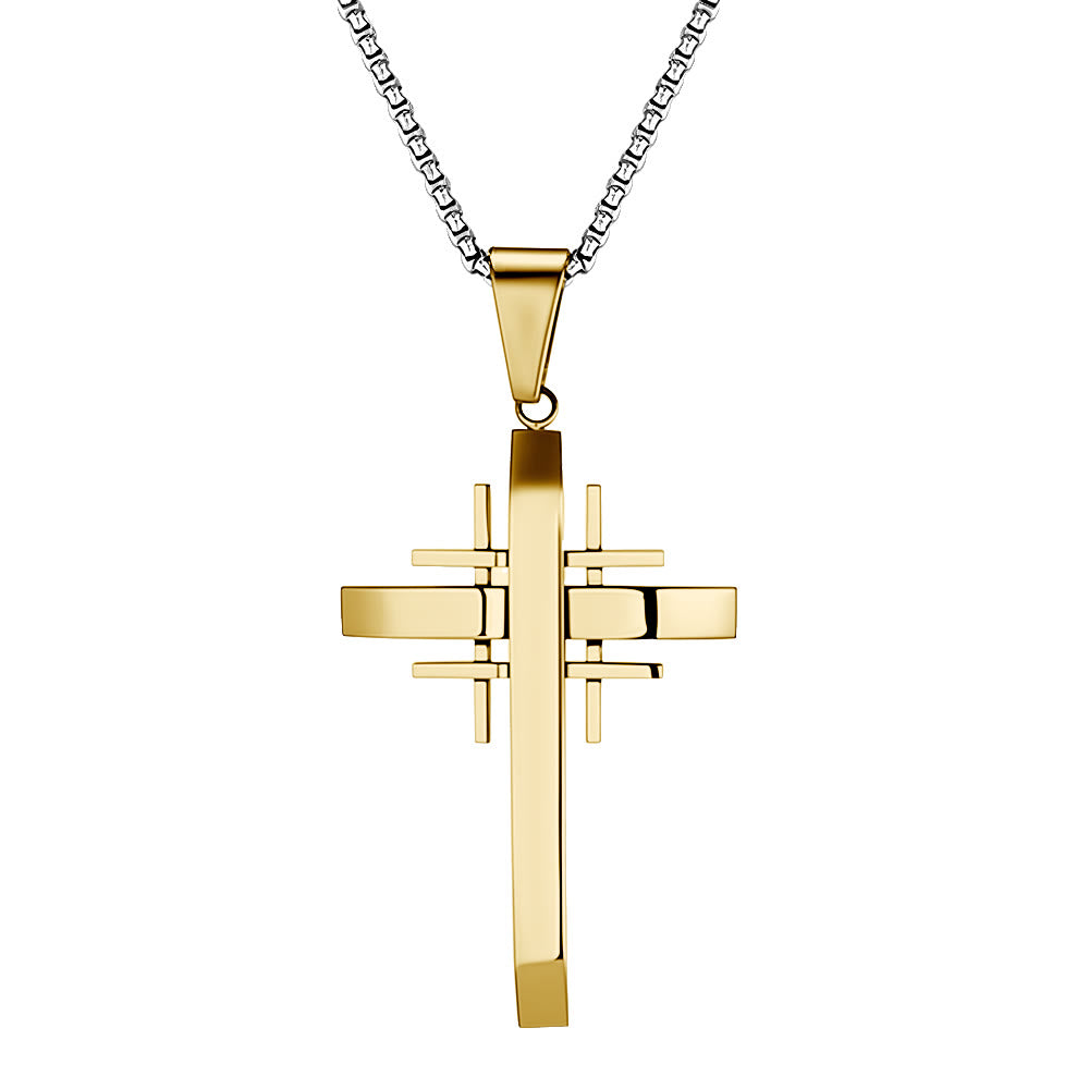 Christianartworkshop Geometric Cross Pendant Necklace: Modern Faith & Stylish Devotion - Golden - image 7