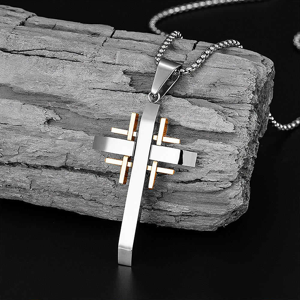 Christianartworkshop Geometric Cross Pendant Necklace: Modern Faith & Stylish Devotion - image 0