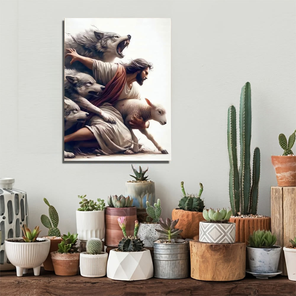 Christianartworkshop Good Shepherd Wall Art Print: Divine Protection & Faithful Devotion - image 1