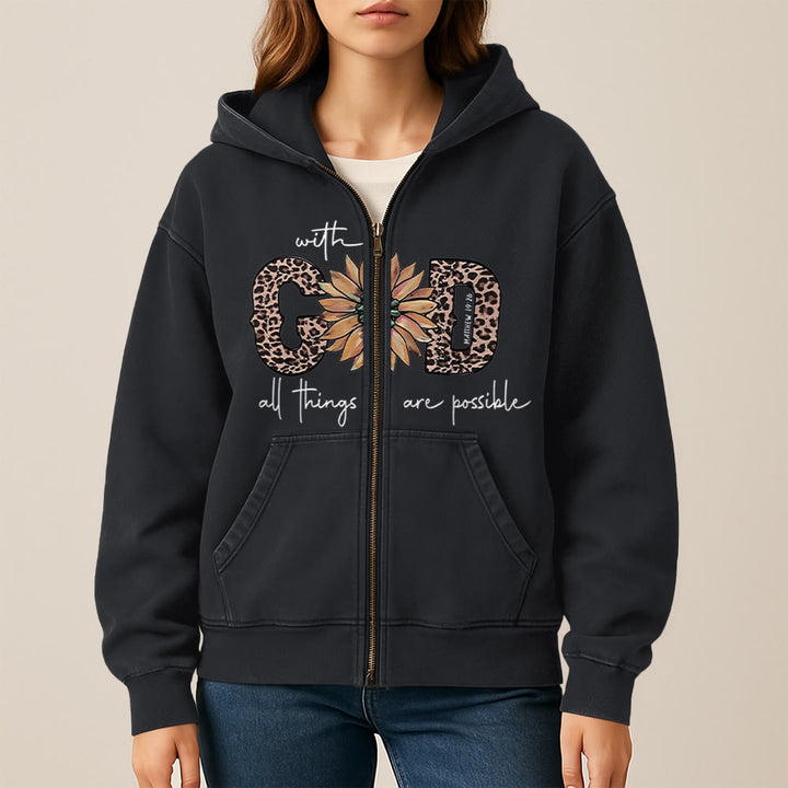 Christianartworkshop GOD-Inspired Sunflower Graphic Hooded Jacket: Daily Faith Reminder - image 6
