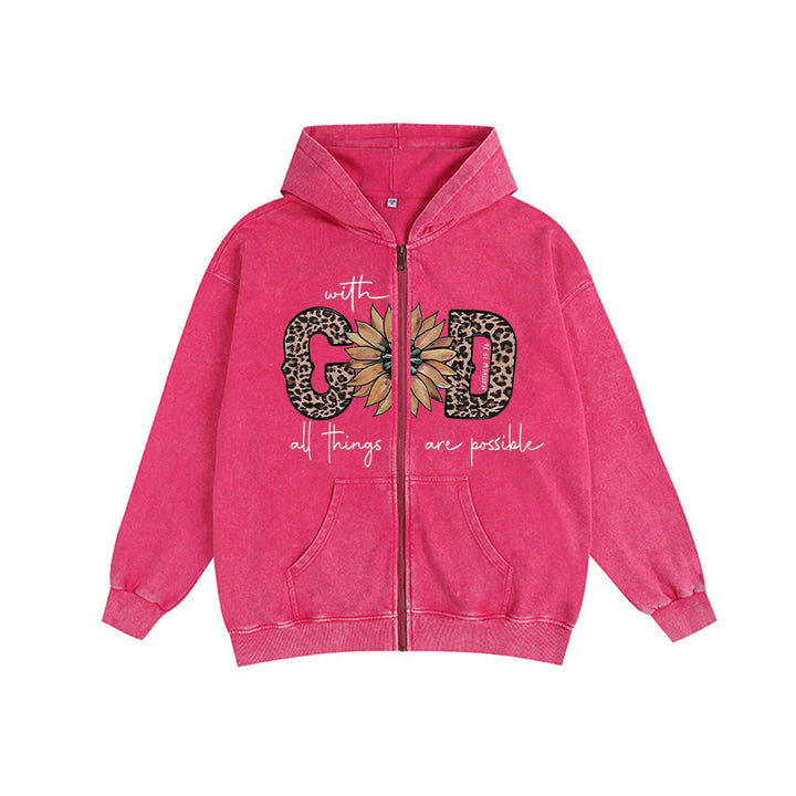 Christianartworkshop GOD-Inspired Sunflower Graphic Hooded Jacket: Daily Faith Reminder - Rose - 2XL - image 13