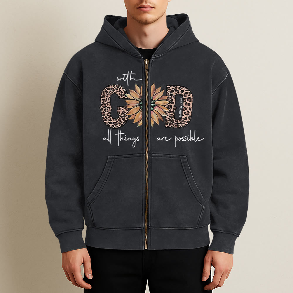 Christianartworkshop GOD-Inspired Sunflower Graphic Hooded Jacket: Daily Faith Reminder - image 5