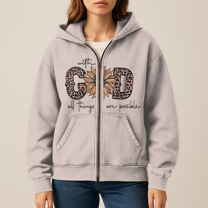 Christianartworkshop GOD-Inspired Sunflower Graphic Hooded Jacket: Daily Faith Reminder - image 2
