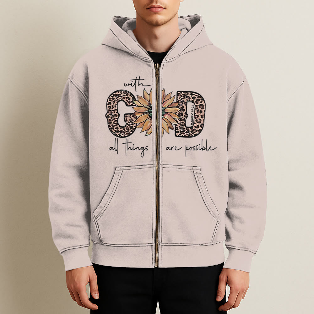 Christianartworkshop GOD-Inspired Sunflower Graphic Hooded Jacket: Daily Faith Reminder - image 1
