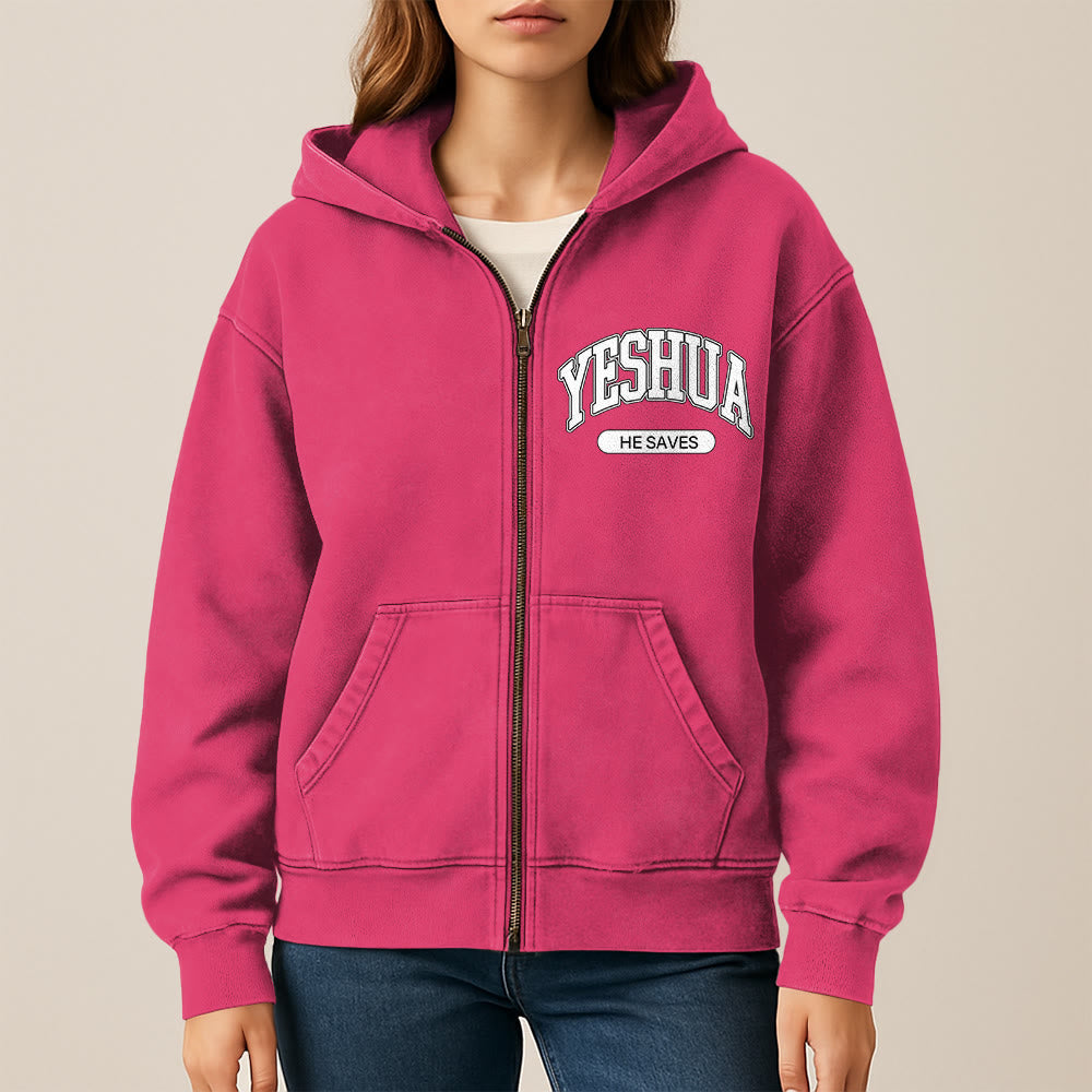 Christianartworkshop YESHUA He Saves Graphic Hooded Jacket: Blend of Faith & Casual Fashion - image 15