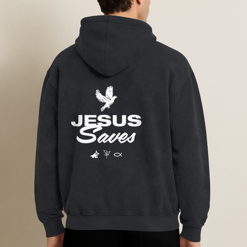 Christianartworkshop Dove & Cross Jesus Saves Hooded Jacket: Spiritual Comfort for Every Day - image 19
