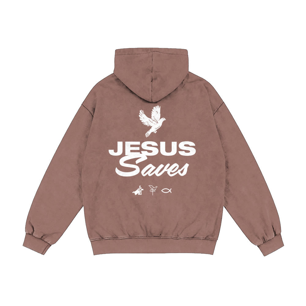 Christianartworkshop Dove & Cross Jesus Saves Hooded Jacket: Spiritual Comfort for Every Day - image 24
