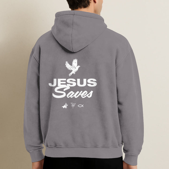 Christianartworkshop Dove & Cross Jesus Saves Hooded Jacket: Spiritual Comfort for Every Day - image 4