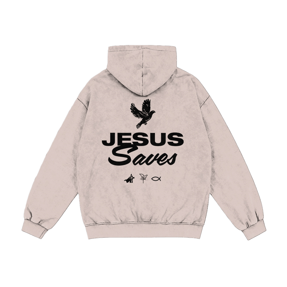 Christianartworkshop Dove & Cross Jesus Saves Hooded Jacket: Spiritual Comfort for Every Day - image 10