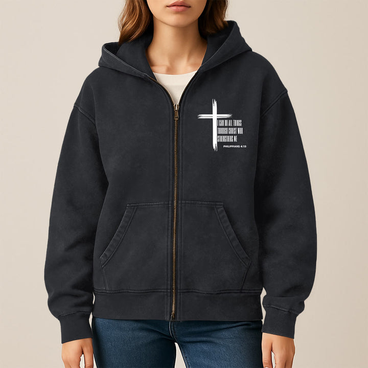 Christianartworkshop Philippians 4:13 Cross Hooded Jacket: Biblical Inspiration in Casual Wear - image 12