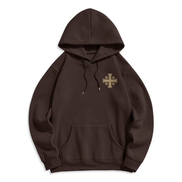 Christianartworkshop Cross of Kings Faith Statement Fleece Lined Polyester Hoodie - image 4