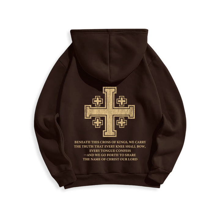 Christianartworkshop Cross of Kings Faith Statement Fleece Lined Polyester Hoodie - image 6