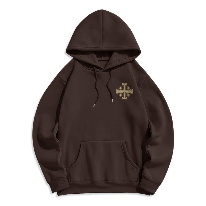 Christianartworkshop Cross of Kings Faith Statement Fleece Lined Polyester Hoodie - image 5