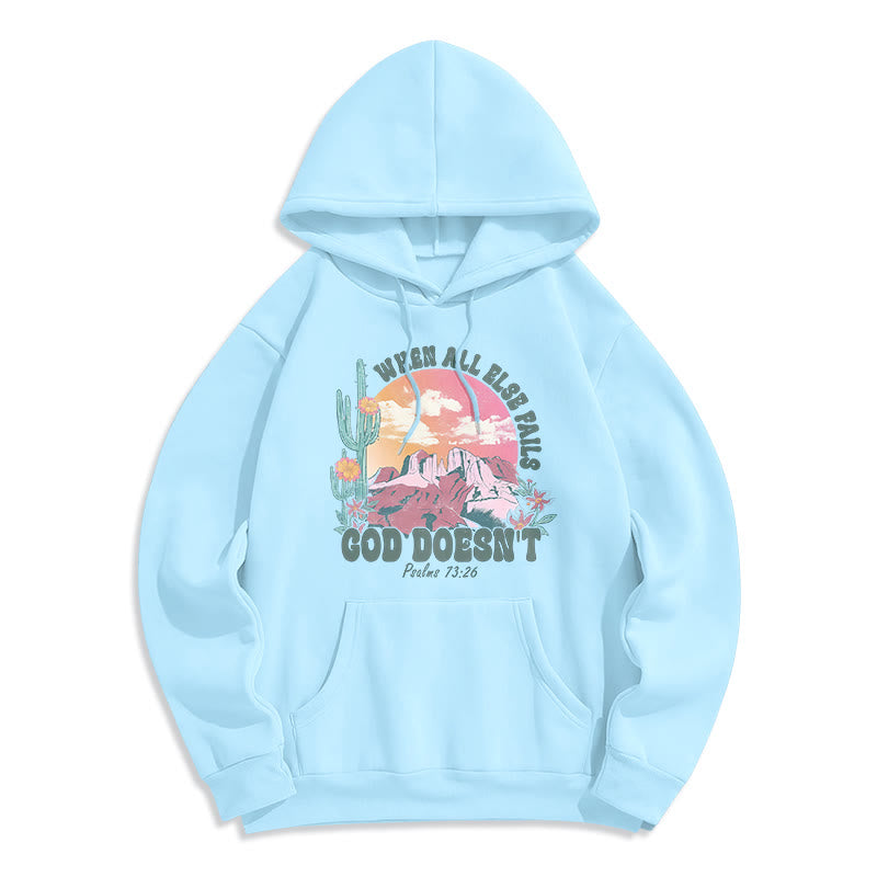 Christianartworkshop God Doesn’t Fail Mission Fleece Lined Polyester Hoodie - Blue - 2XL - image 0