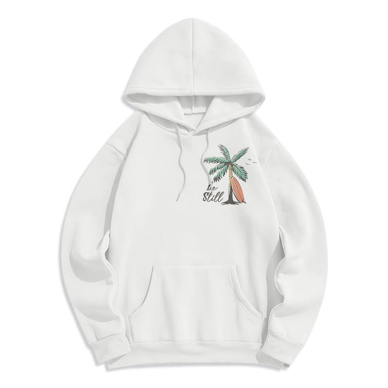 Christianartworkshop Scripture & Coastal Be Still Fleece Lined Polyester Hoodie - image 4