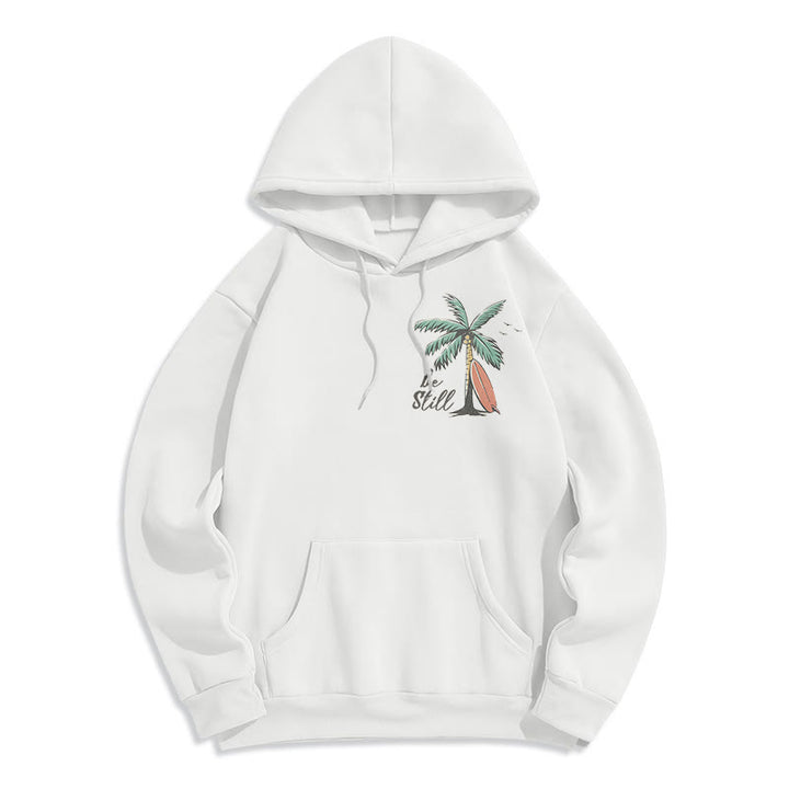 Christianartworkshop Scripture & Coastal Be Still Fleece Lined Polyester Hoodie - image 4