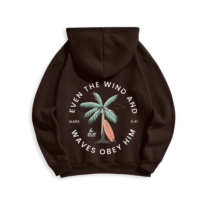 Christianartworkshop Scripture & Coastal Be Still Fleece Lined Polyester Hoodie - image 18