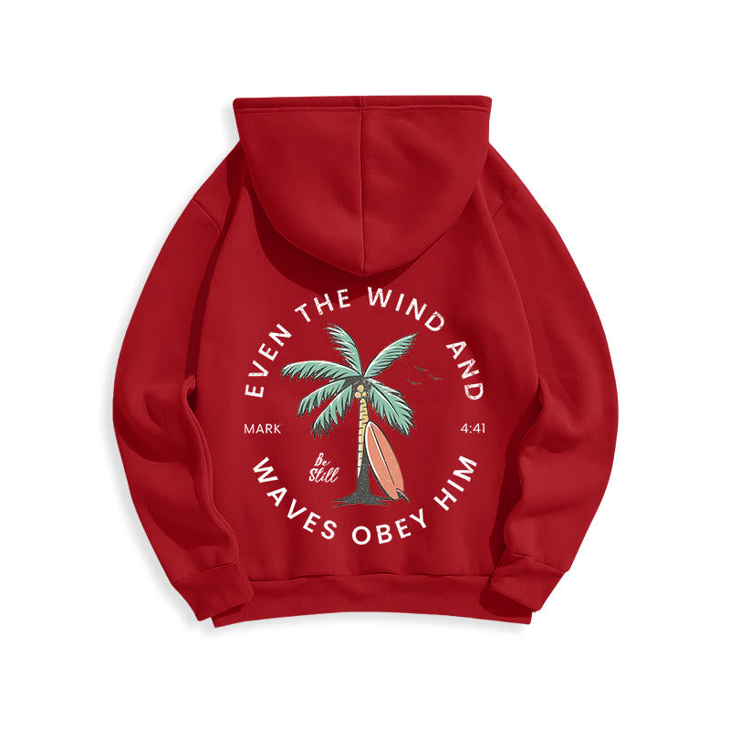 Christianartworkshop Scripture & Coastal Be Still Fleece Lined Polyester Hoodie - image 11