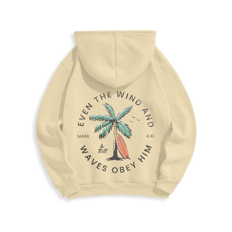 Christianartworkshop Scripture & Coastal Be Still Fleece Lined Polyester Hoodie - image 24