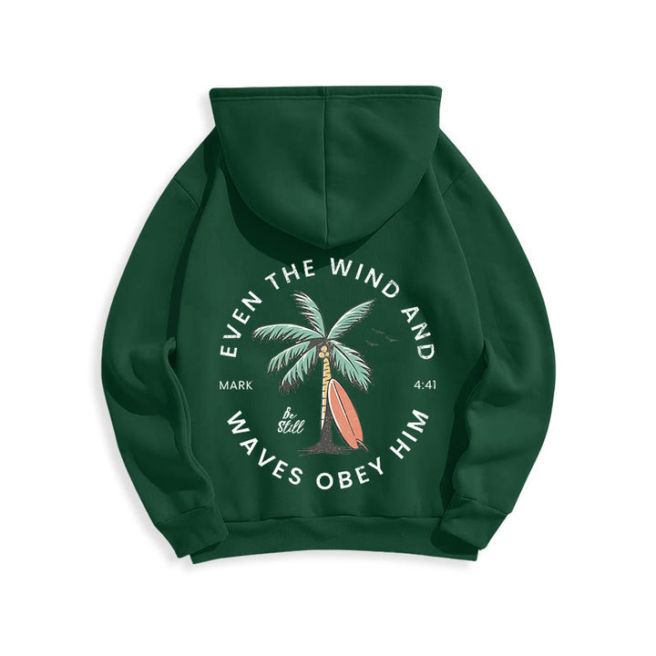 Christianartworkshop Scripture & Coastal Be Still Fleece Lined Polyester Hoodie - image 14