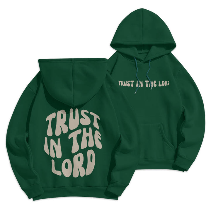 Christianartworkshop Trust In The Lord Faith Reliance Fleece Lined Polyester Hoodie - Green - 2XL - image 15