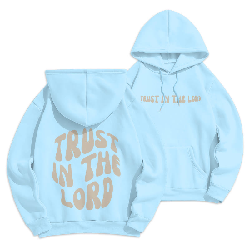 Christianartworkshop Trust In The Lord Faith Reliance Fleece Lined Polyester Hoodie - Blue - 2XL - image 10