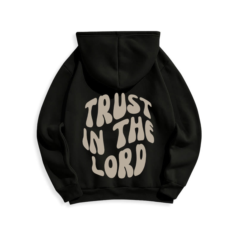 Christianartworkshop Trust In The Lord Faith Reliance Fleece Lined Polyester Hoodie - image 5