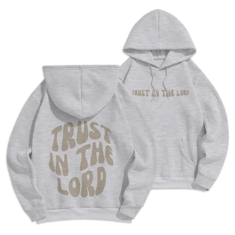 Christianartworkshop Trust In The Lord Faith Reliance Fleece Lined Polyester Hoodie - Grey - 2XL - image 21