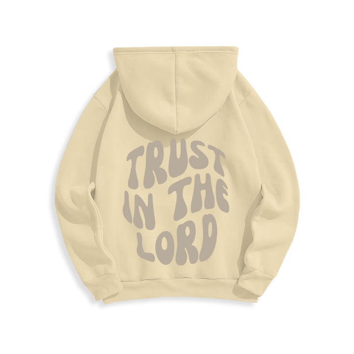 Christianartworkshop Trust In The Lord Faith Reliance Fleece Lined Polyester Hoodie - image 2