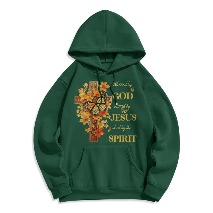 Christianartworkshop Blessed by God Mission Fleece Lined Polyester Hoodie - Green - 2XL - image 7
