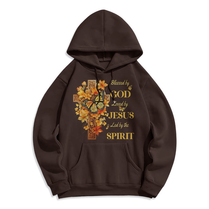 Christianartworkshop Blessed by God Mission Fleece Lined Polyester Hoodie - Brown - 2XL - image 8