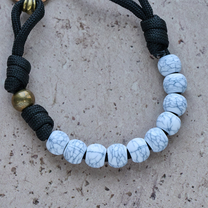 Christianartworkshop Matte White Crackle Beads Pocket Rosary with Brass Sacred Cross - image 6