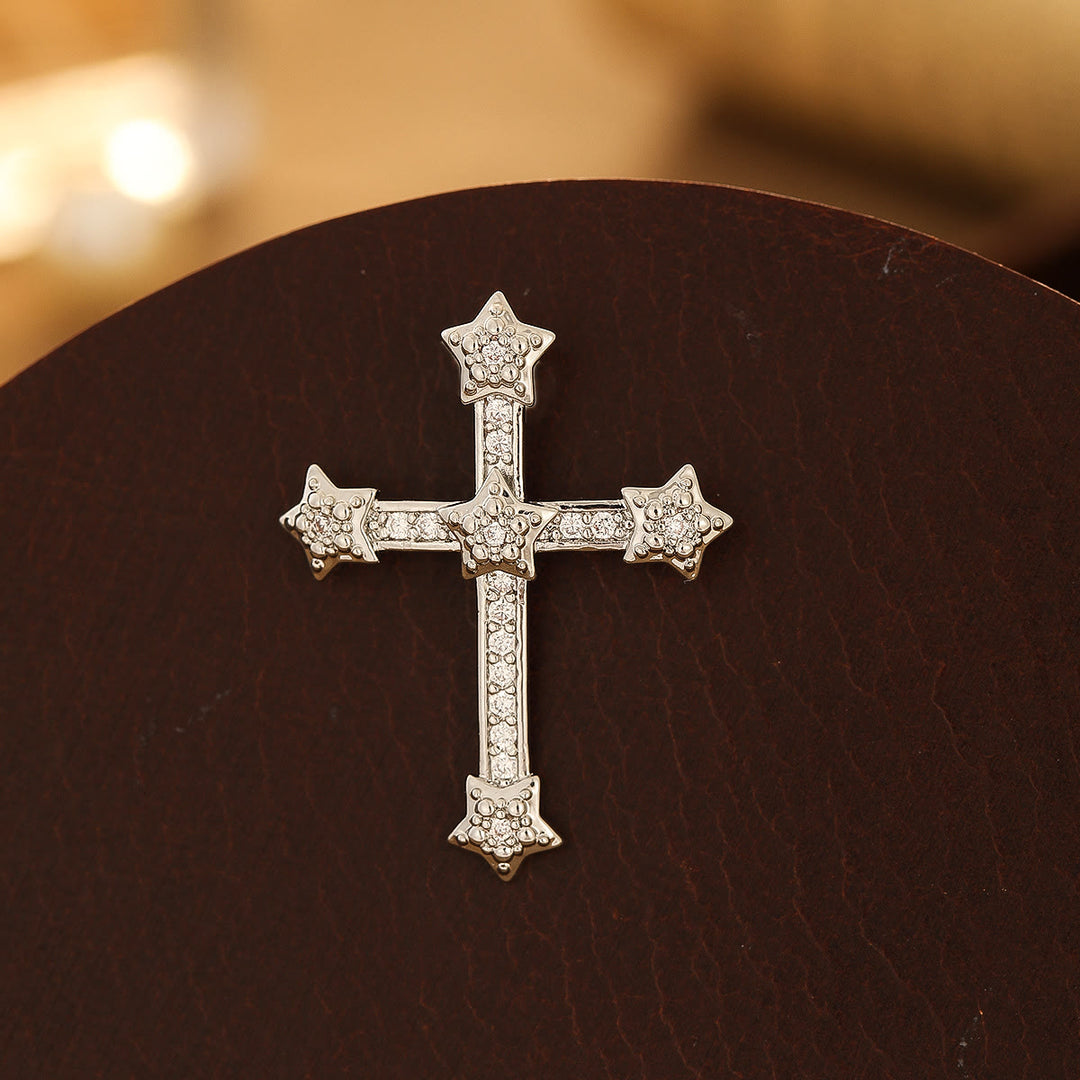 Christianartworkshop Multi-Design Copper Cross Series: Diverse Style Options for Faith Wearing - Star Cross - Silver - image 4