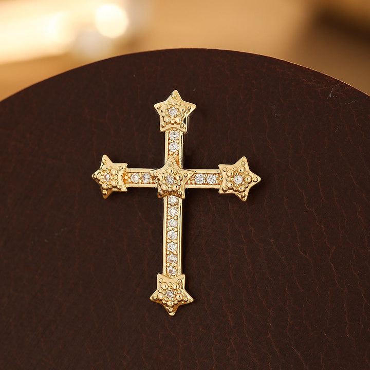 Christianartworkshop Multi-Design Copper Cross Series: Diverse Style Options for Faith Wearing - Star Cross - Golden - image 3