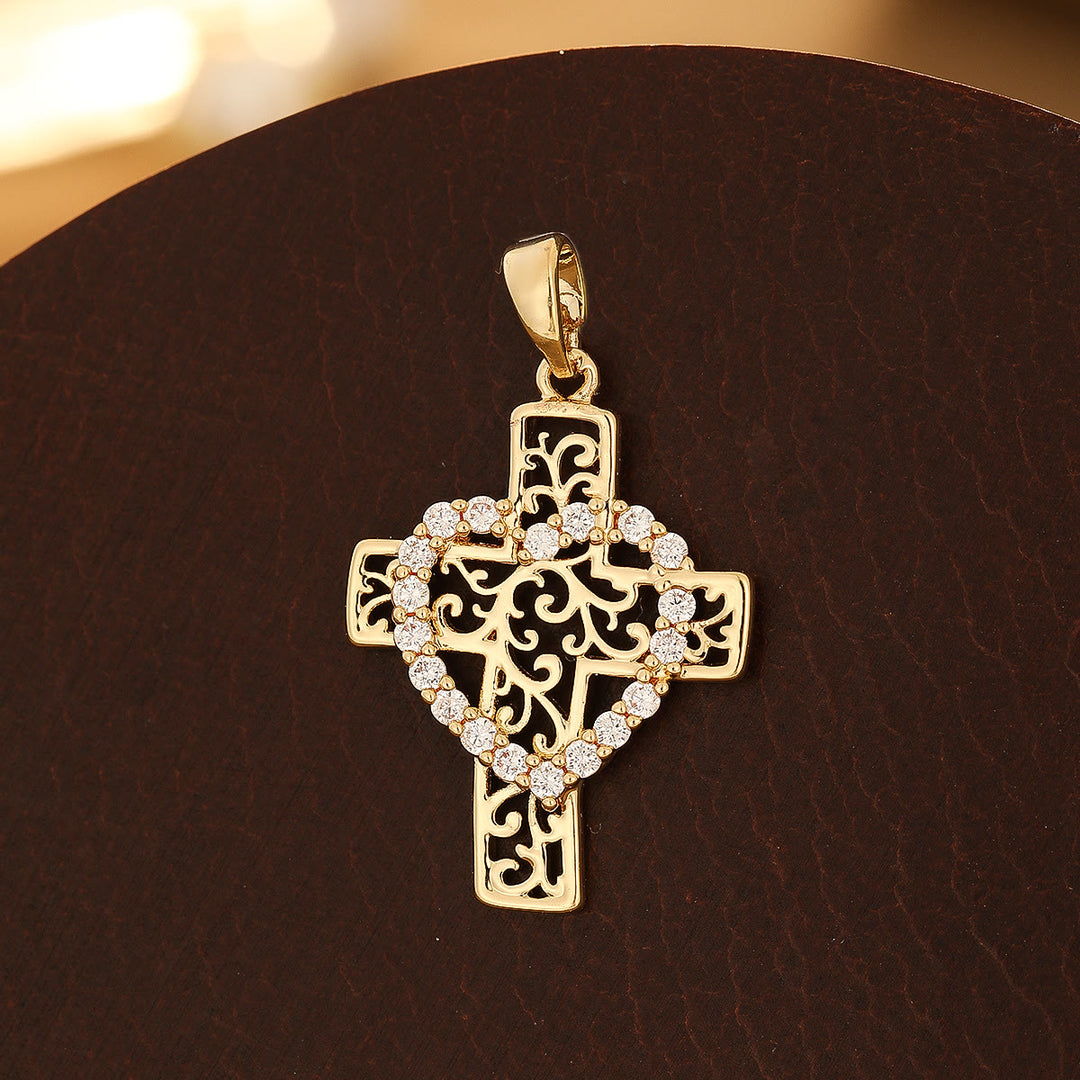 Christianartworkshop Multi-Design Copper Cross Series: Diverse Style Options for Faith Wearing - Heart Cross - Golden - image 7