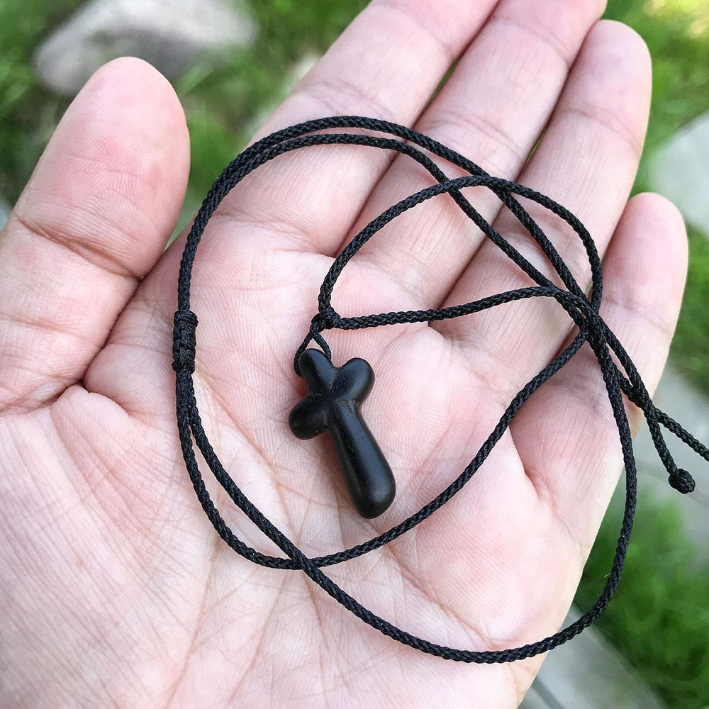 Christianartworkshop Ebony Cross Pendant: Natural Material & Faith Symbol for Spiritual Bond - image 1