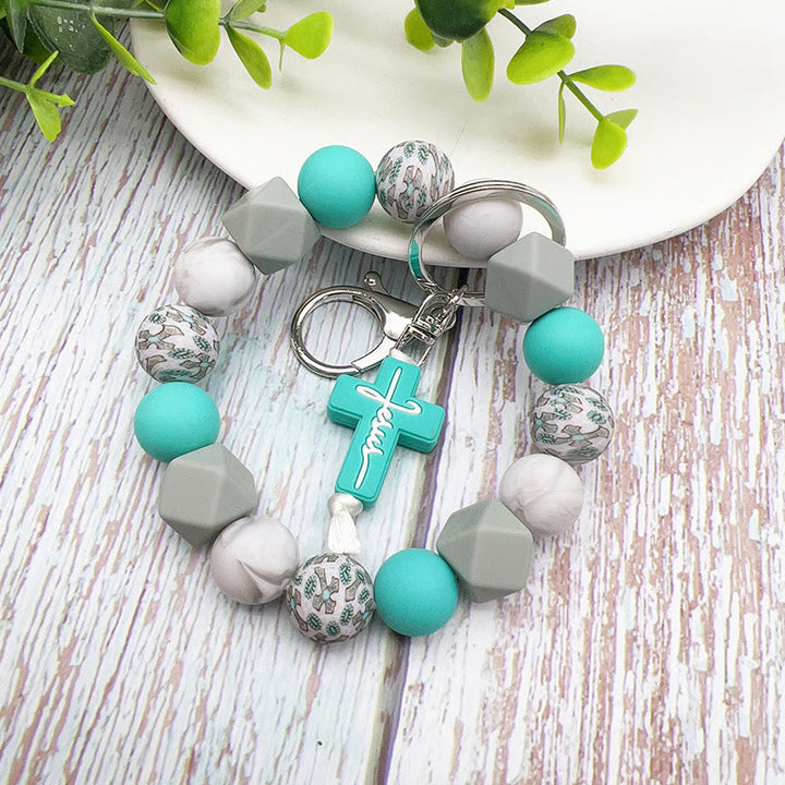 Christianartworkshop Silicone Faith Keychain Set: Cross Charm for Daily Faith Reminder - Circle with Cross - image 5