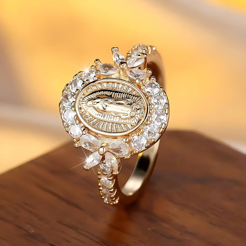Christianartworkshop Elegant Virgin Mary Emblem Ring: Sacred Detail for Daily Devotion - image 4