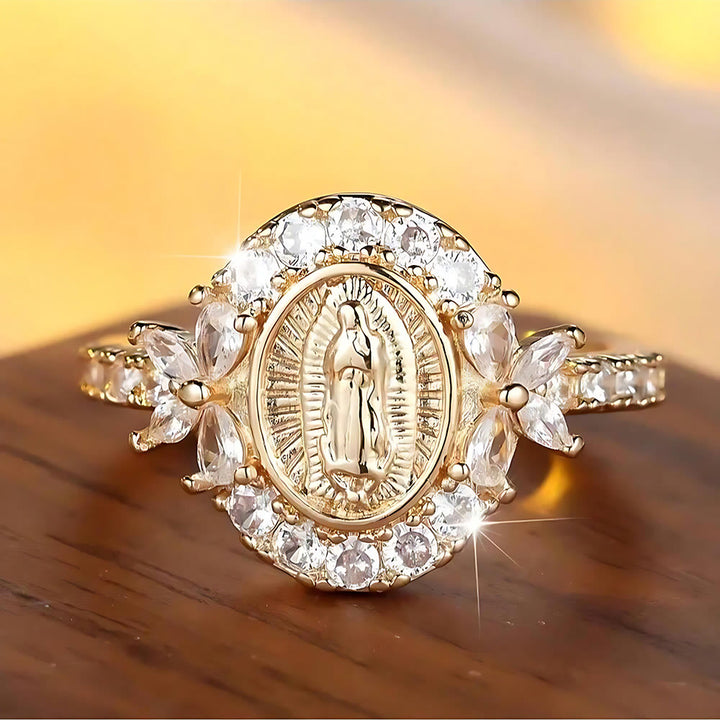 Christianartworkshop Elegant Virgin Mary Emblem Ring: Sacred Detail for Daily Devotion - image 5