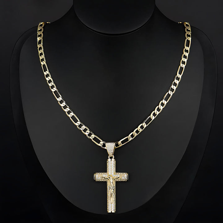 Christianartworkshop Jesus Crucifix Paved Necklace: Sparkling Detail for Faith & Daily Style - image 8