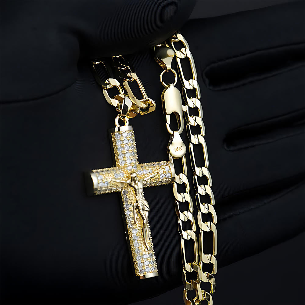 Christianartworkshop Jesus Crucifix Paved Necklace: Sparkling Detail for Faith & Daily Style - image 10