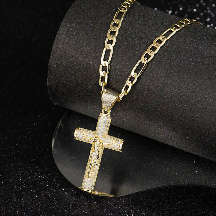 Christianartworkshop Jesus Crucifix Paved Necklace: Sparkling Detail for Faith & Daily Style - image 9