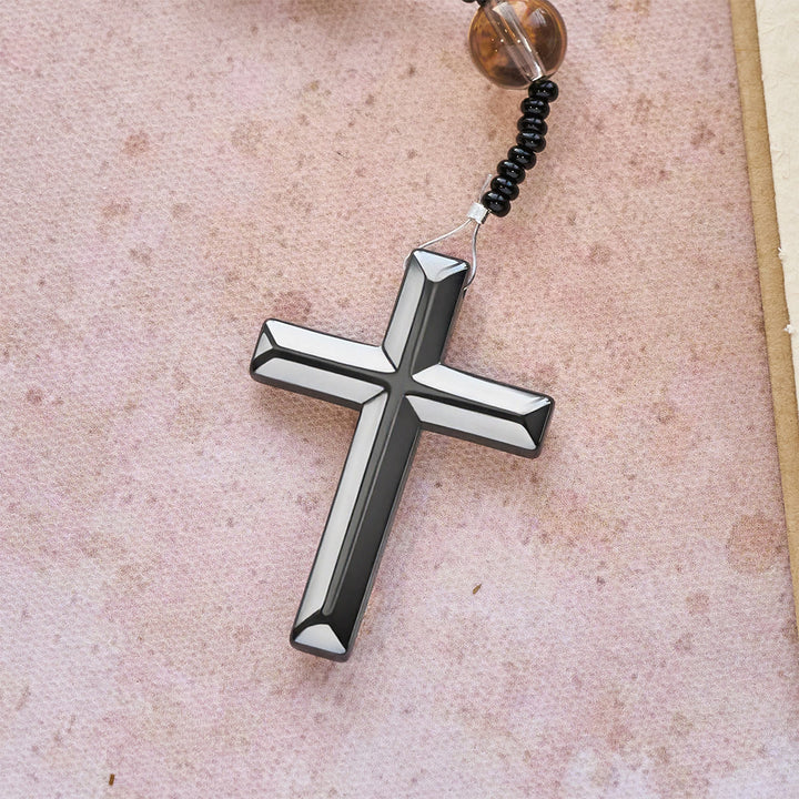 Christianartworkshop Color-Shifting Luminous Flame Stone Beads Rosary with Cross - image 13