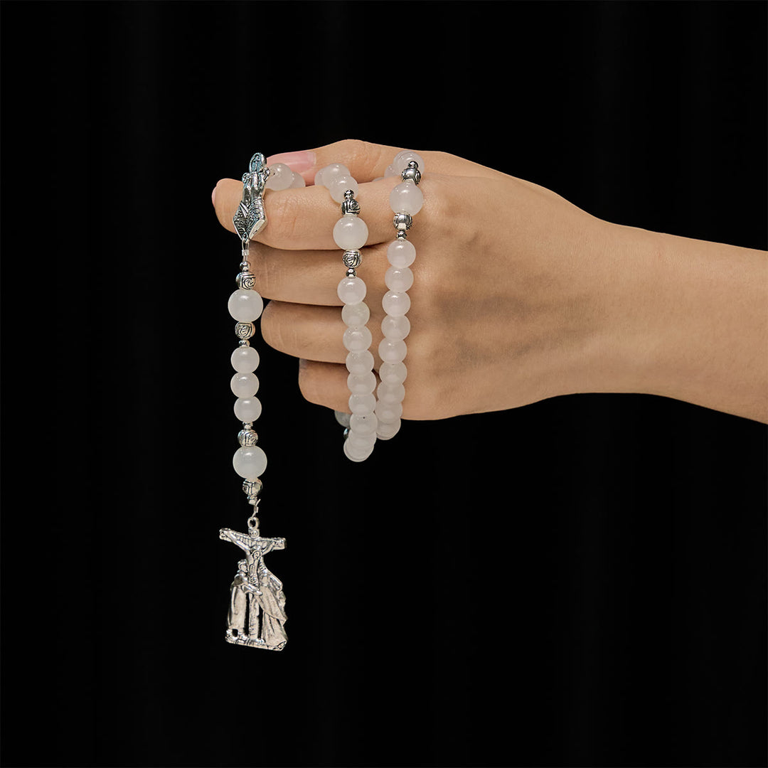 Christianartworkshop UV Color-Changing Pastel Rosary with Crucifix & Praying Hands - image 3