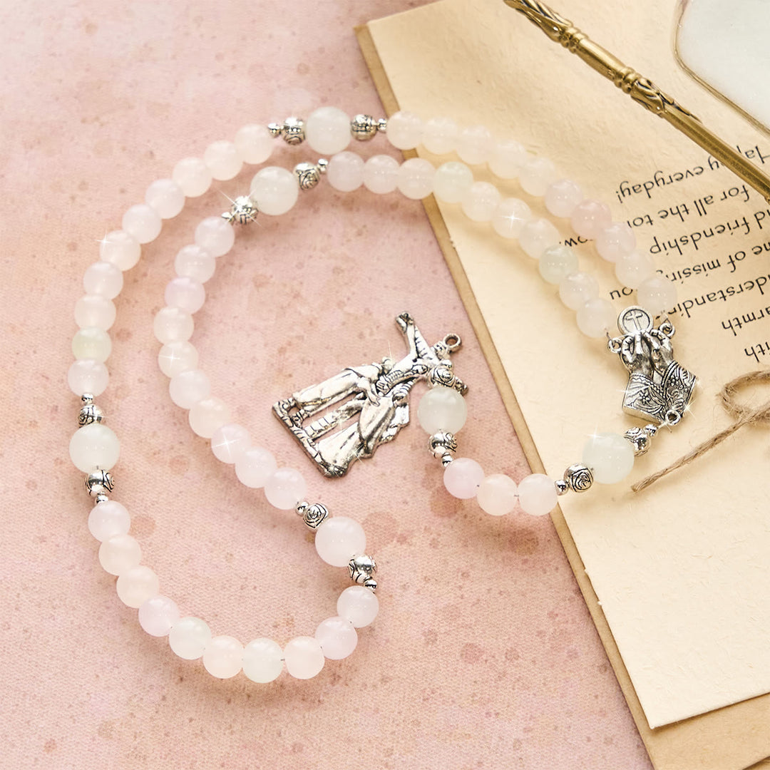Christianartworkshop UV Color-Changing Pastel Rosary with Crucifix & Praying Hands - image 9