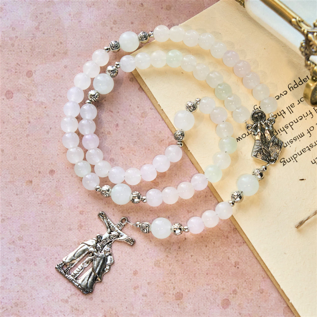 Christianartworkshop UV Color-Changing Pastel Rosary with Crucifix & Praying Hands - image 4