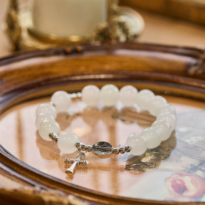 Christianartworkshop Pastel Glow Color-Shifting UV Bead Prayer Bracelet with Our Lady - image 4