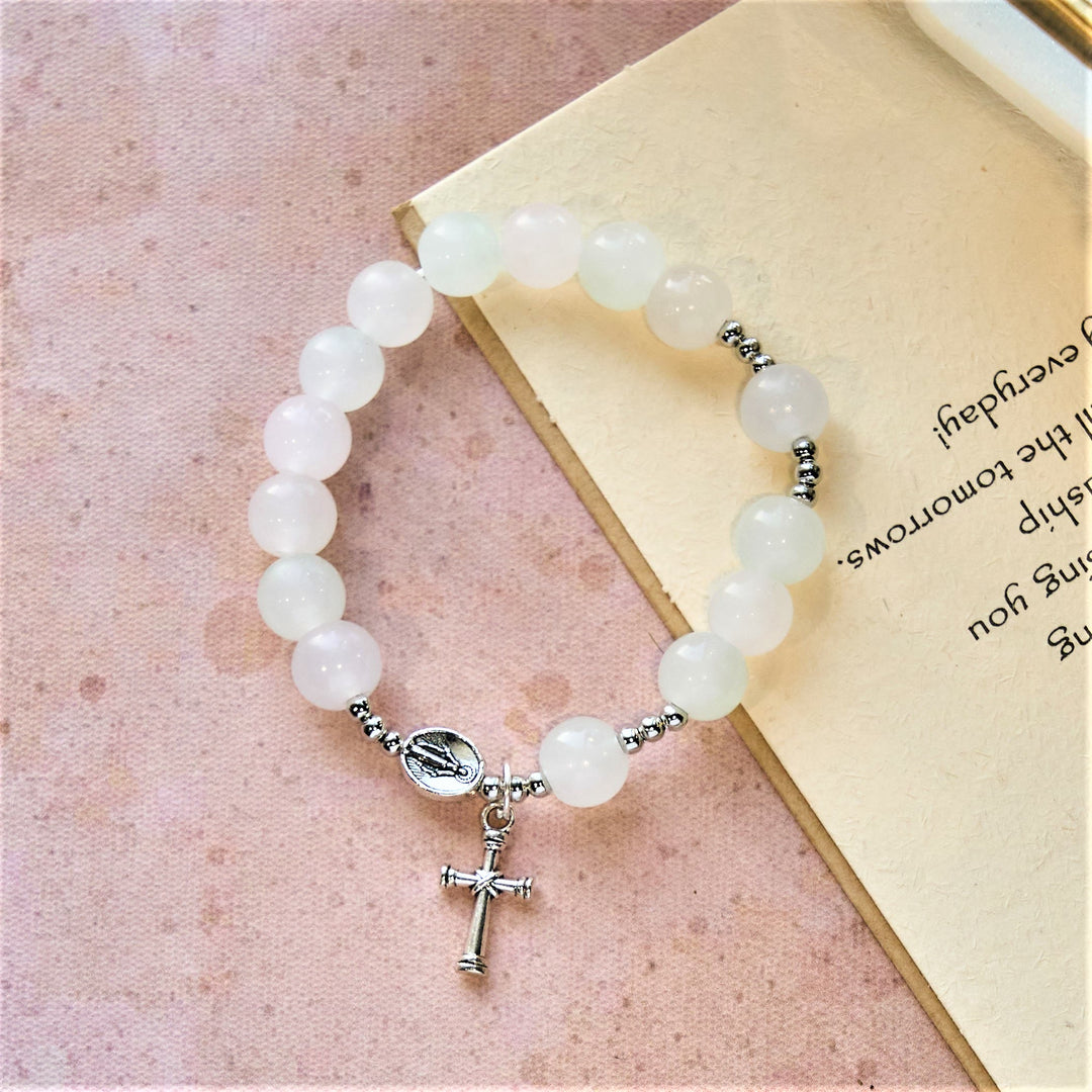 Christianartworkshop Pastel Glow Color-Shifting UV Bead Prayer Bracelet with Our Lady - image 6