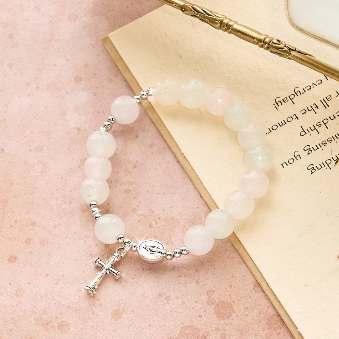 Christianartworkshop Pastel Glow Color-Shifting UV Bead Prayer Bracelet with Our Lady - image 5